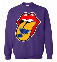 St Louis Blues  x The Rolling Stones Logo Crewneck Sweatshirt - zezetee St Louis Blues  x The Rolling Stones Logo Crewneck Sweatshirt - zezetee