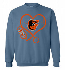 Nurse Heartbeat Baltimore Orioles Crewneck Sweatshirt - zezetee Nurse Heartbeat Baltimore Orioles Crewneck Sweatshirt - zezetee