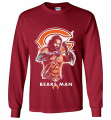 AQUAMAN CHICAGO BEARS MAN Gildan Long Shirt - zezetee AQUAMAN CHICAGO BEARS MAN Gildan Long Shirt - zezetee