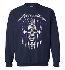 Metallica Snake Skull Minnesota Vikings Logo Crewneck Sweatshirt - zezetee Metallica Snake Skull Minnesota Vikings Logo Crewneck Sweatshirt - zezetee