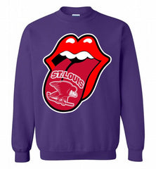 St Louis Eagles  x The Rolling Stones Logo Crewneck Sweatshirt - zezetee St Louis Eagles  x The Rolling Stones Logo Crewneck Sweatshirt - zezetee