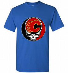 NHL TEAM CALGARY FLAMES X GRATEFUL DEAD LOGO BAND Shirt - zezetee NHL TEAM CALGARY FLAMES X GRATEFUL DEAD LOGO BAND Shirt - zezetee