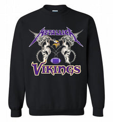 Metallica Minnesota Vikings Logo Crewneck Sweatshirt - zezetee Metallica Minnesota Vikings Logo Crewneck Sweatshirt - zezetee