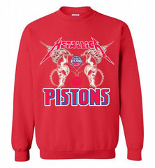 Metallica Detroit Pistons Logo Crewneck Sweatshirt - zezetee Metallica Detroit Pistons Logo Crewneck Sweatshirt - zezetee
