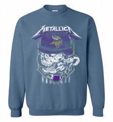 Metallica Skull Snake Minnesota Vikings Crewneck Sweatshirt - zezetee Metallica Skull Snake Minnesota Vikings Crewneck Sweatshirt - zezetee