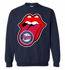 Minnesota Twins  x The Rolling Stones Logo Crewneck Sweatshirt - zezetee Minnesota Twins  x The Rolling Stones Logo Crewneck Sweatshirt - zezetee