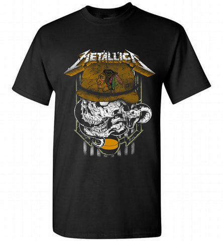 Metallica Skull Snake Chicago Blackhawks Shirt - zezetee Metallica Skull Snake Chicago Blackhawks Shirt - zezetee