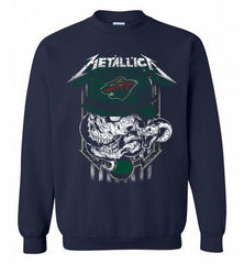 Metallica Skull Snake Minnesota Wild Crewneck Sweatshirt - zezetee Metallica Skull Snake Minnesota Wild Crewneck Sweatshirt - zezetee