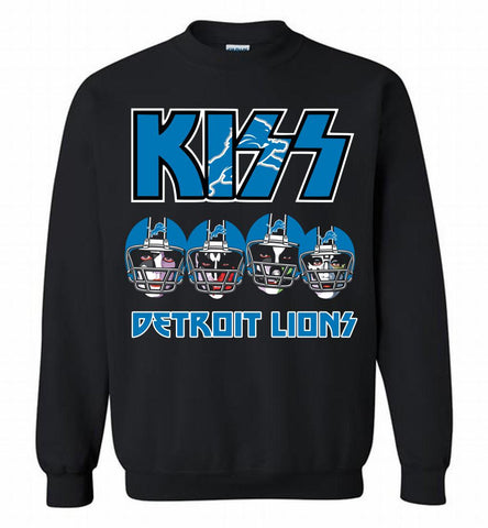 Kiss Detroit Lions Logo Crewneck Sweatshirt - zezetee Kiss Detroit Lions Logo Crewneck Sweatshirt - zezetee