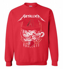 Metallica Skull Arizona Diamondbacks Logo Crewneck Sweatshirt - zezetee Metallica Skull Arizona Diamondbacks Logo Crewneck Sweatshirt - zezetee
