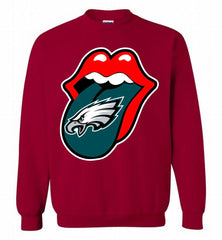 Philadelphia Eagles  x The Rolling Stones Logo Crewneck Sweatshirt - zezetee Philadelphia Eagles  x The Rolling Stones Logo Crewneck Sweatshirt - zezetee