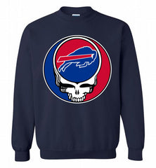 Buffalo Bills Grateful Dead Logo Band Crewneck Sweatshirt - zezetee Buffalo Bills Grateful Dead Logo Band Crewneck Sweatshirt - zezetee