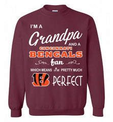 I'M A Grandpa And A Cincinnati Bengals Pretty Much Perfect Crewneck Sweatshirt - zezetee I'M A Grandpa And A Cincinnati Bengals Pretty Much Perfect Crewneck Sweatshirt - zezetee
