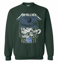 Metallica Skull Snake Memphis Grizzlies Crewneck Sweatshirt - zezetee Metallica Skull Snake Memphis Grizzlies Crewneck Sweatshirt - zezetee