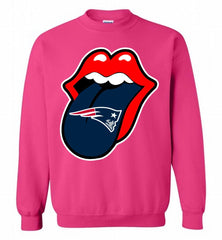 New England Patriots  x The Rolling Stones Logo Crewneck Sweatshirt - zezetee New England Patriots  x The Rolling Stones Logo Crewneck Sweatshirt - zezetee
