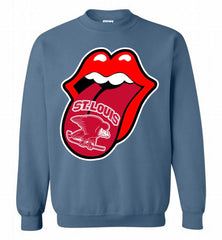 St Louis Eagles  x The Rolling Stones Logo Crewneck Sweatshirt - zezetee St Louis Eagles  x The Rolling Stones Logo Crewneck Sweatshirt - zezetee