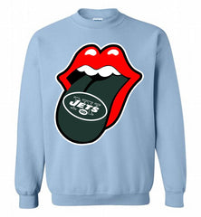 New York Jets  x The Rolling Stones Logo Crewneck Sweatshirt - zezetee New York Jets  x The Rolling Stones Logo Crewneck Sweatshirt - zezetee