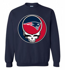 New England Patriots Grateful Dead Logo Band Crewneck Sweatshirt - zezetee New England Patriots Grateful Dead Logo Band Crewneck Sweatshirt - zezetee