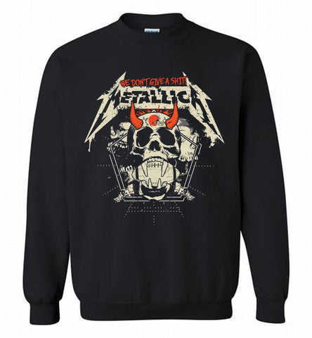 Metallica We Don't Give A Shit Cleveland Browns Crewneck Sweatshirt - zezetee Metallica We Don't Give A Shit Cleveland Browns Crewneck Sweatshirt - zezetee