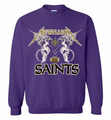 Metallica New Orleans Saints Logo Crewneck Sweatshirt - zezetee Metallica New Orleans Saints Logo Crewneck Sweatshirt - zezetee