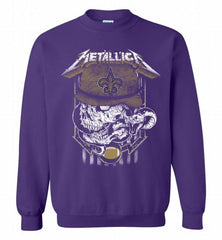 Metallica Skull Snake New Orleans Saints Crewneck Sweatshirt - zezetee Metallica Skull Snake New Orleans Saints Crewneck Sweatshirt - zezetee