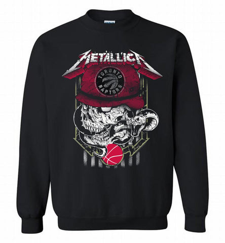 Metallica Skull Snake Toronto Raptors Crewneck Sweatshirt - zezetee Metallica Skull Snake Toronto Raptors Crewneck Sweatshirt - zezetee