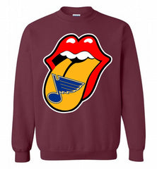 St Louis Blues  x The Rolling Stones Logo Crewneck Sweatshirt - zezetee St Louis Blues  x The Rolling Stones Logo Crewneck Sweatshirt - zezetee