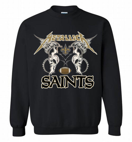 Metallica New Orleans Saints Logo Crewneck Sweatshirt - zezetee Metallica New Orleans Saints Logo Crewneck Sweatshirt - zezetee