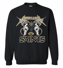 Metallica New Orleans Saints Logo Crewneck Sweatshirt - zezetee Metallica New Orleans Saints Logo Crewneck Sweatshirt - zezetee
