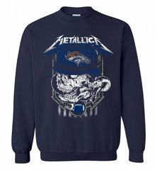 Metallica Skull Snake Denver Broncos Crewneck Sweatshirt - zezetee Metallica Skull Snake Denver Broncos Crewneck Sweatshirt - zezetee