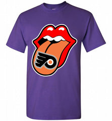 Philadelphia Flyers  x The Rolling Stones Logo Shirt - zezetee Philadelphia Flyers  x The Rolling Stones Logo Shirt - zezetee