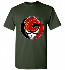 NHL TEAM CALGARY FLAMES X GRATEFUL DEAD LOGO BAND Shirt - zezetee NHL TEAM CALGARY FLAMES X GRATEFUL DEAD LOGO BAND Shirt - zezetee