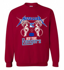 Metallica New York Rangers Logo Crewneck Sweatshirt - zezetee Metallica New York Rangers Logo Crewneck Sweatshirt - zezetee