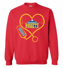 Nurse Heartbeat Love Denver Nuggets Crewneck Sweatshirt - zezetee Nurse Heartbeat Love Denver Nuggets Crewneck Sweatshirt - zezetee