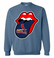 St Louis Cardinals  x The Rolling Stones Logo Crewneck Sweatshirt - zezetee St Louis Cardinals  x The Rolling Stones Logo Crewneck Sweatshirt - zezetee