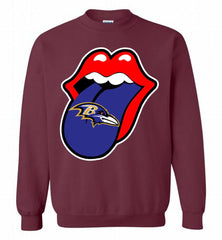 Baltimore Ravens  x The Rolling Stones Logo Crewneck Sweatshirt - zezetee Baltimore Ravens  x The Rolling Stones Logo Crewneck Sweatshirt - zezetee