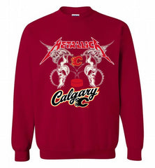 Metallica Calgary Flames Logo Crewneck Sweatshirt - zezetee Metallica Calgary Flames Logo Crewneck Sweatshirt - zezetee
