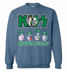 Kiss Boston Celtics Logo Crewneck Sweatshirt - zezetee Kiss Boston Celtics Logo Crewneck Sweatshirt - zezetee