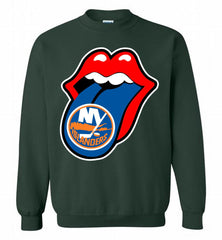 New York Islanders  x The Rolling Stones Logo Crewneck Sweatshirt - zezetee New York Islanders  x The Rolling Stones Logo Crewneck Sweatshirt - zezetee