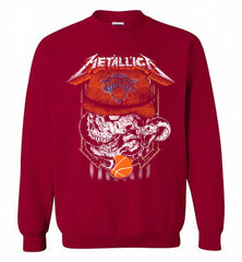 Metallica Skull Snake New York Knicks Crewneck Sweatshirt - zezetee Metallica Skull Snake New York Knicks Crewneck Sweatshirt - zezetee