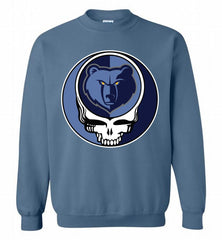Memphis Grizzlies Grateful Dead Logo Band Crewneck Sweatshirt - zezetee Memphis Grizzlies Grateful Dead Logo Band Crewneck Sweatshirt - zezetee