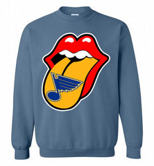 St Louis Blues  x The Rolling Stones Logo Crewneck Sweatshirt - zezetee St Louis Blues  x The Rolling Stones Logo Crewneck Sweatshirt - zezetee