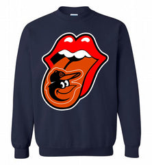 Baltimore Orioles  x The Rolling Stones Logo Crewneck Sweatshirt - zezetee Baltimore Orioles  x The Rolling Stones Logo Crewneck Sweatshirt - zezetee