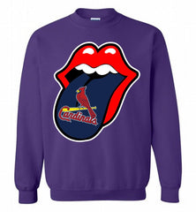 St Louis Cardinals  x The Rolling Stones Logo Crewneck Sweatshirt - zezetee St Louis Cardinals  x The Rolling Stones Logo Crewneck Sweatshirt - zezetee