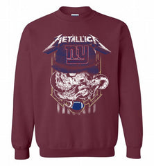 Metallica Skull Snake New York Giants Crewneck Sweatshirt - zezetee Metallica Skull Snake New York Giants Crewneck Sweatshirt - zezetee