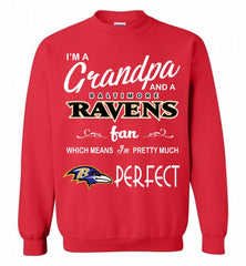 I'M A Grandpa And A Baltimore Ravens Pretty Much Perfect Crewneck Sweatshirt - zezetee I'M A Grandpa And A Baltimore Ravens Pretty Much Perfect Crewneck Sweatshirt - zezetee