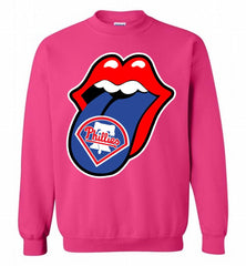 Philadelphia Phillies  x The Rolling Stones Logo Crewneck Sweatshirt - zezetee Philadelphia Phillies  x The Rolling Stones Logo Crewneck Sweatshirt - zezetee