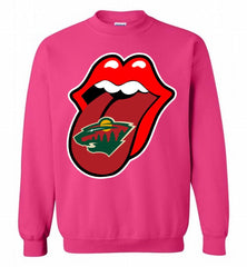 Minnesota Wild x The Rolling Stones Logo Crewneck Sweatshirt - zezetee Minnesota Wild x The Rolling Stones Logo Crewneck Sweatshirt - zezetee