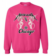 Metallica Chicago White Sox Logo Crewneck Sweatshirt - zezetee Metallica Chicago White Sox Logo Crewneck Sweatshirt - zezetee