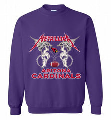 Metallica Arizona Cardinals Logo Crewneck Sweatshirt - zezetee Metallica Arizona Cardinals Logo Crewneck Sweatshirt - zezetee